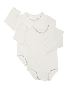 Baby Wondergrow Long Sleeve Bodysuit 2 Pack in White