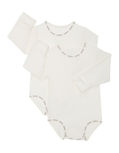 Baby Wondergrow Long Sleeve Bodysuit 2 Pack in White