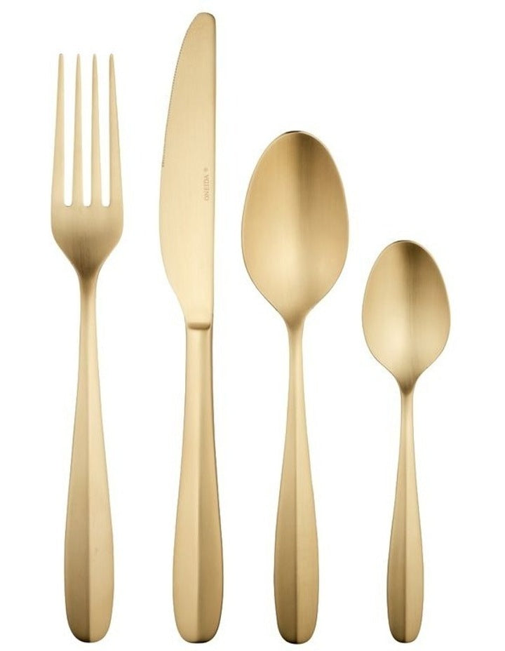 Gift Boxed Oakwood Cutlery Set 24 Piece in Champagne