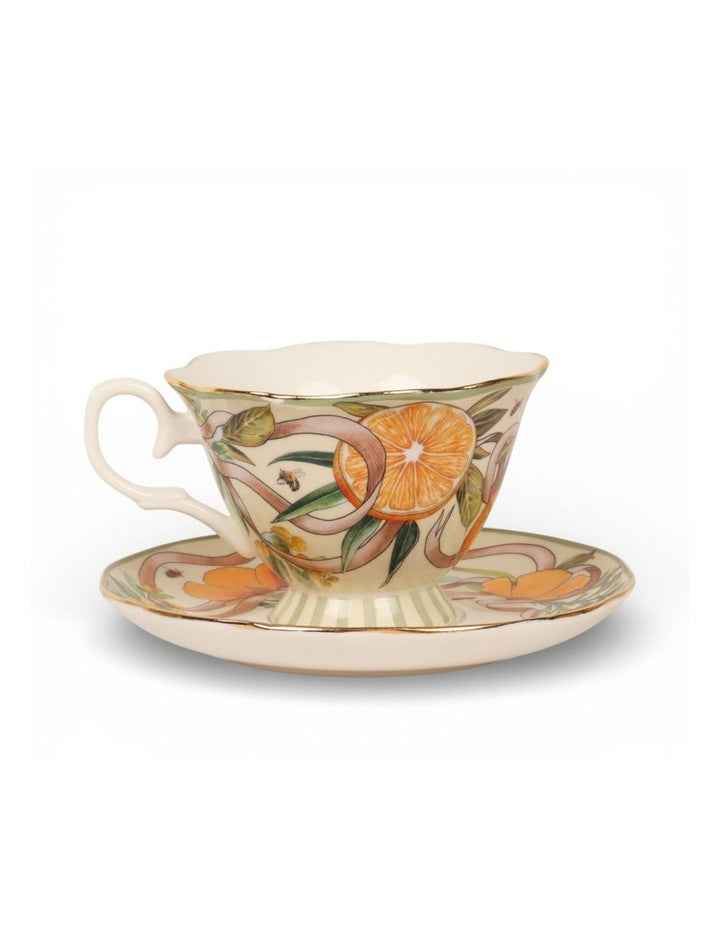 Golden Hour Tea Cup And Saucer in Multi