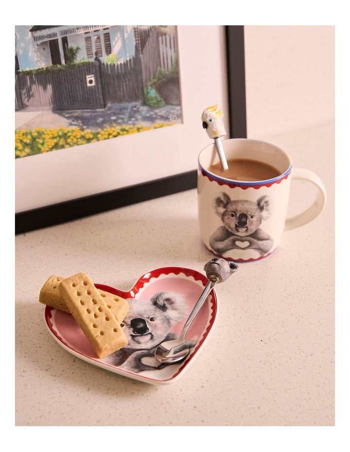 I Heart Koala Heart Shape Trinket Tray in Pink