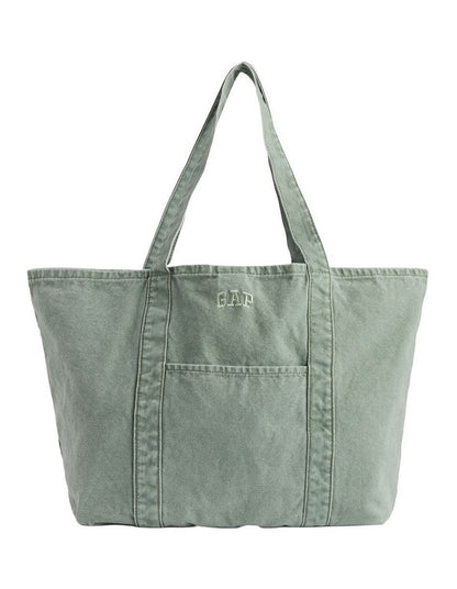 Logo Tote Bag in Gasoline Green
