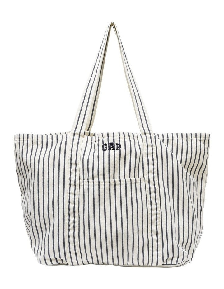 Logo Tote Bag in New Off White Stripe