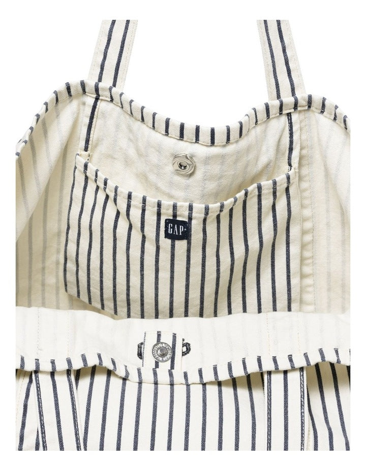 Logo Tote Bag in New Off White Stripe