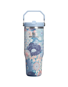ICEFLOW FLIP STRAW 2.0 TUMBLER 30OZ BLUE DREAM WILDFLOWER