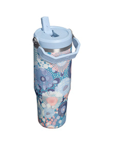 ICEFLOW FLIP STRAW 2.0 TUMBLER 30OZ BLUE DREAM WILDFLOWER
