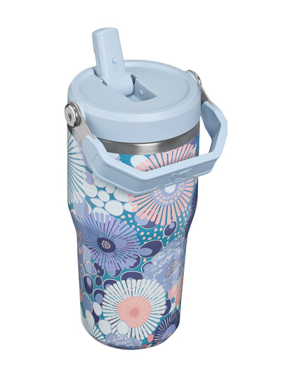 ICEFLOW FLIP STRAW 2.0 TUMBLER 20OZ BLUE DREAM WILDFLOWER