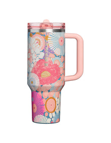 QUENCHER PROTOUR FLIP STRAW TUMBLER 40OZ SORBET WILDFLOWER