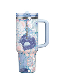 QUENCHER PROTOUR FLIP STRAW TUMBLER 40OZ BLUE DREAM WILDFLOWER
