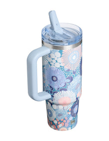 QUENCHER PROTOUR FLIP STRAW TUMBLER 30OZ BLUE DREAM WILDFLOWER