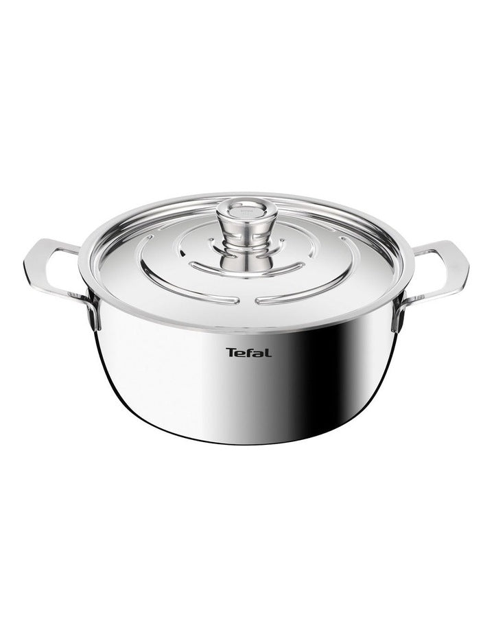 Emotion+ Gourmet Induction Uncoated Dutch Oven 24cm in Stainless Steel Uncoat