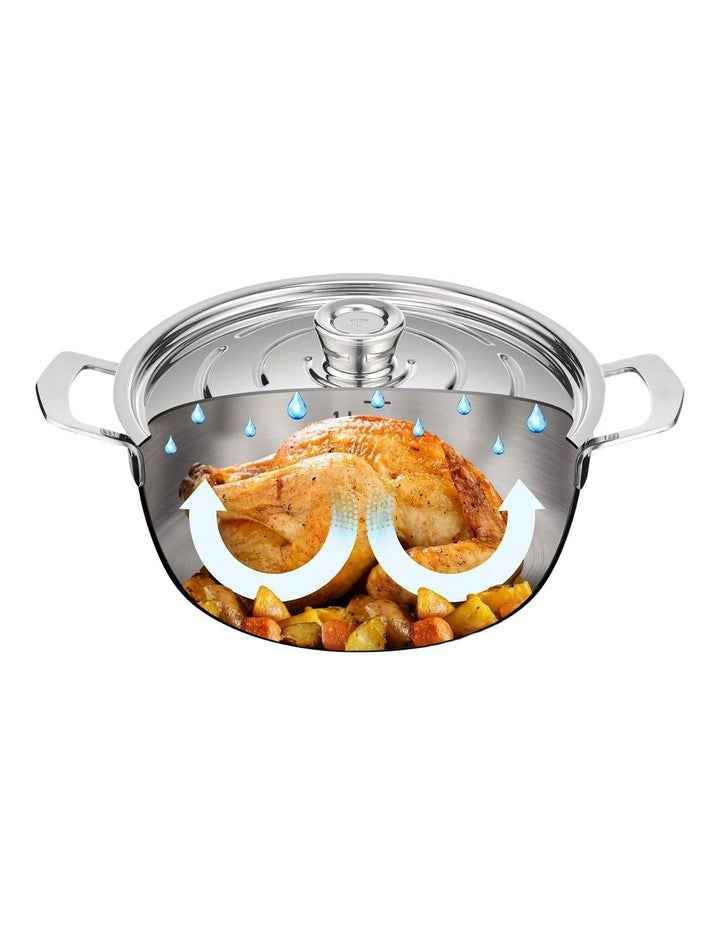 Emotion+ Gourmet Induction Uncoated Dutch Oven 24cm in Stainless Steel Uncoat