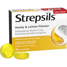Strepsils Double Antibacterial Soothing Throat Lozenge Honey & Lemon 36 pack