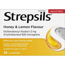 Strepsils Double Antibacterial Soothing Throat Lozenge Honey & Lemon 36 pack