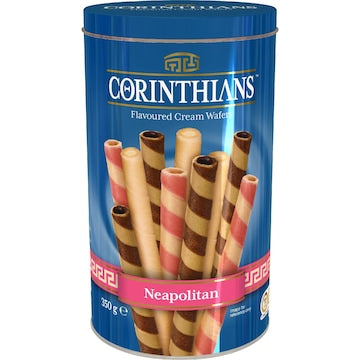 Corinthians Flavoured Cream Wafers Neapolitan 350g