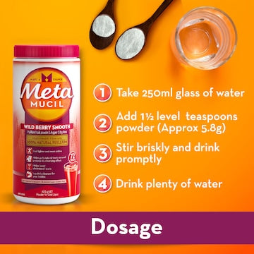 Metamucil Wild Berry Smooth Fibre Powder 72 Doses 425g