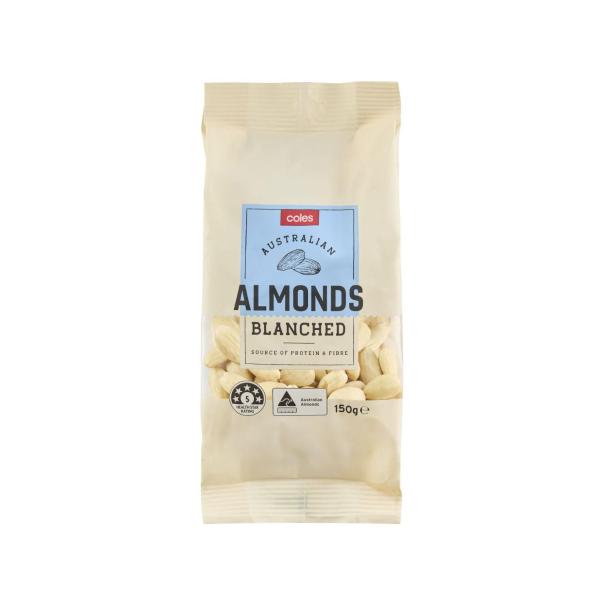 COLES AUSTRALIAN BLANCHED ALMONDS 150G