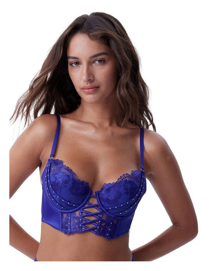 Bras N Things Vamp She's A Diva Push Up Bra in Dark Blue
