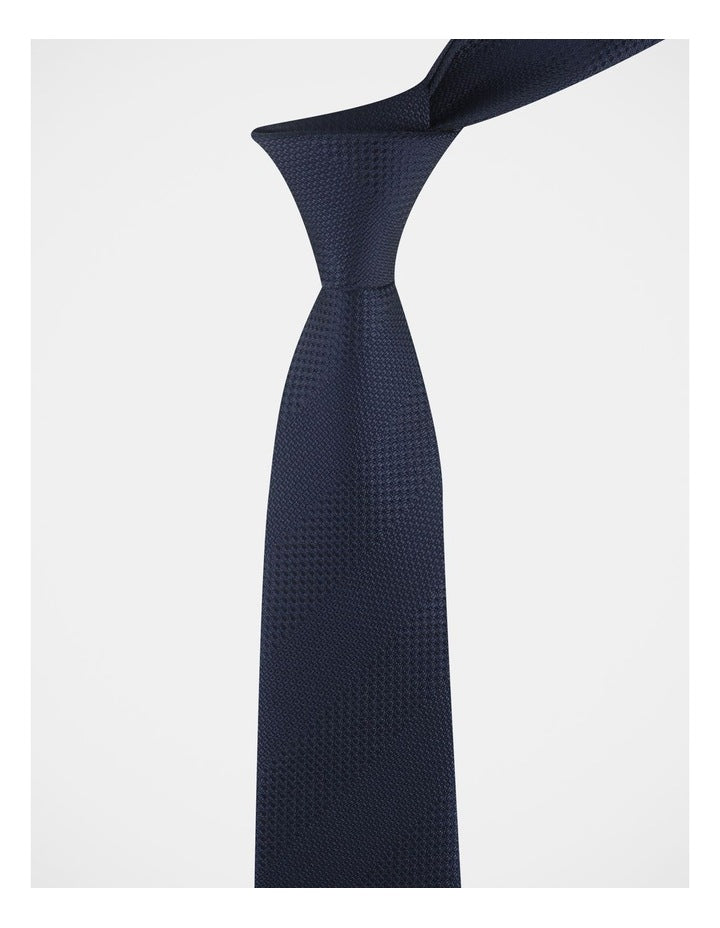 Textured Stripe Tie in Navy