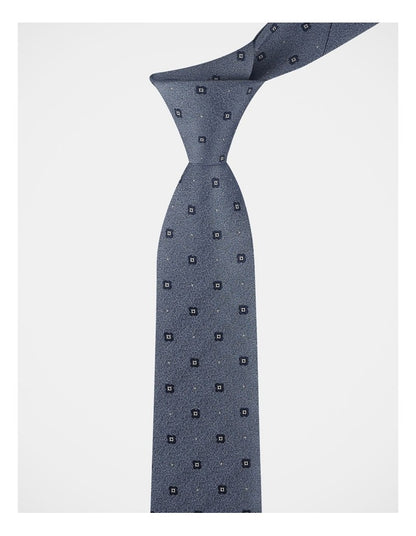 BLAQ JACUARD TIE BLUE
