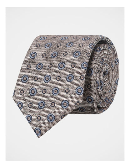 Pattern Tie in Dark Beige