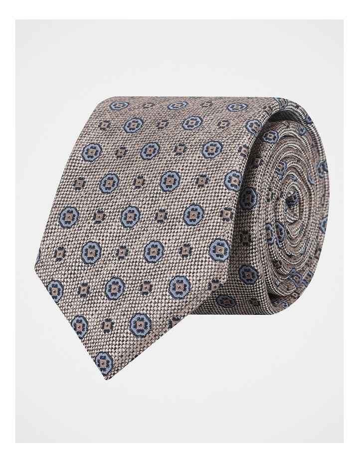 Pattern Tie in Dark Beige