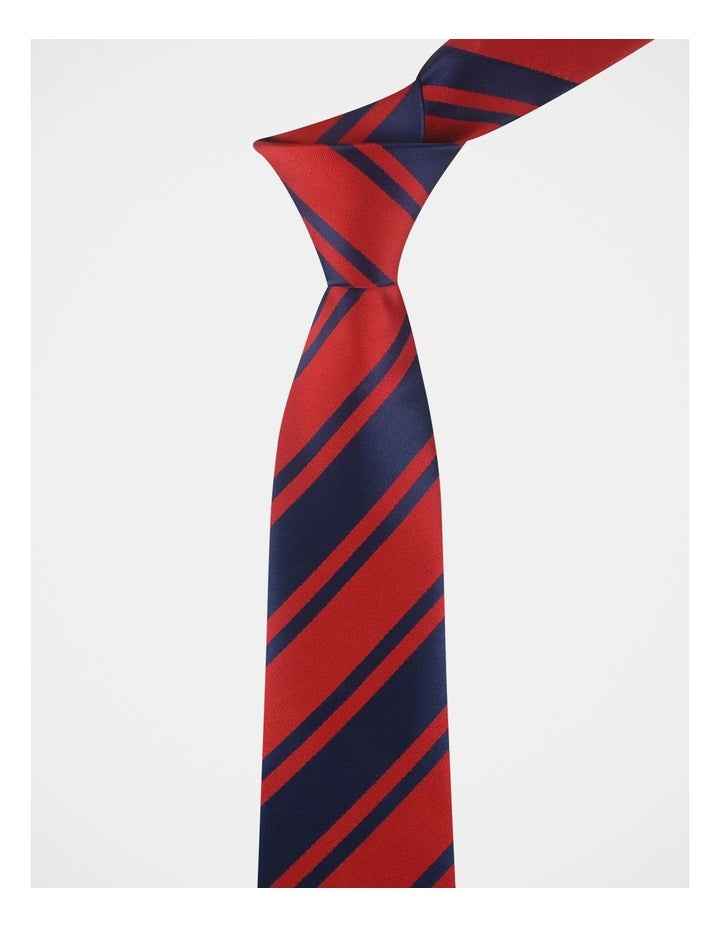Stripe Tie in Red/Navy
