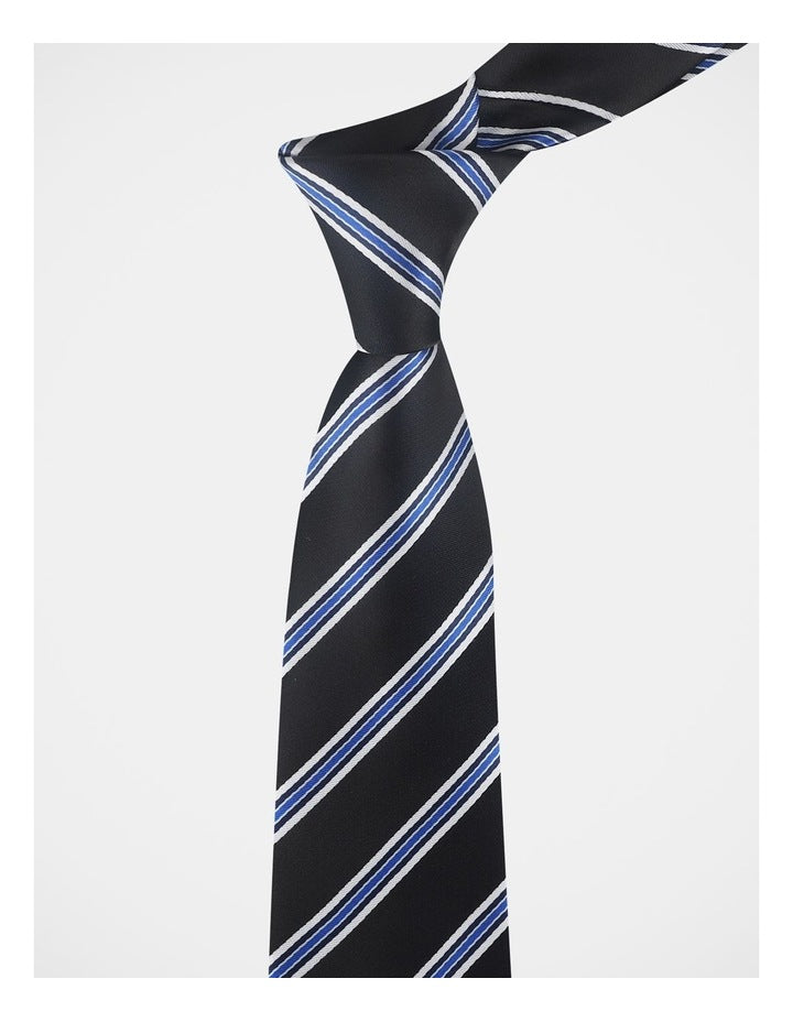 Stripe Tie in Navy/White