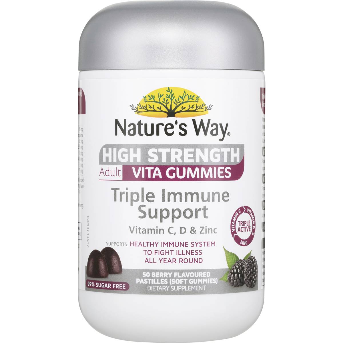 Nature's Way Adult Vita Gummies Triple Immune Support Pastilles 50 Pack