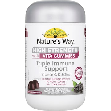 Nature's Way Adult Vita Gummies Triple Immune Support Pastilles 50 pack