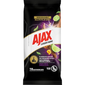 Ajax Luxury Home Multipurpose Wipes Lime & Sandalwood 110 pack