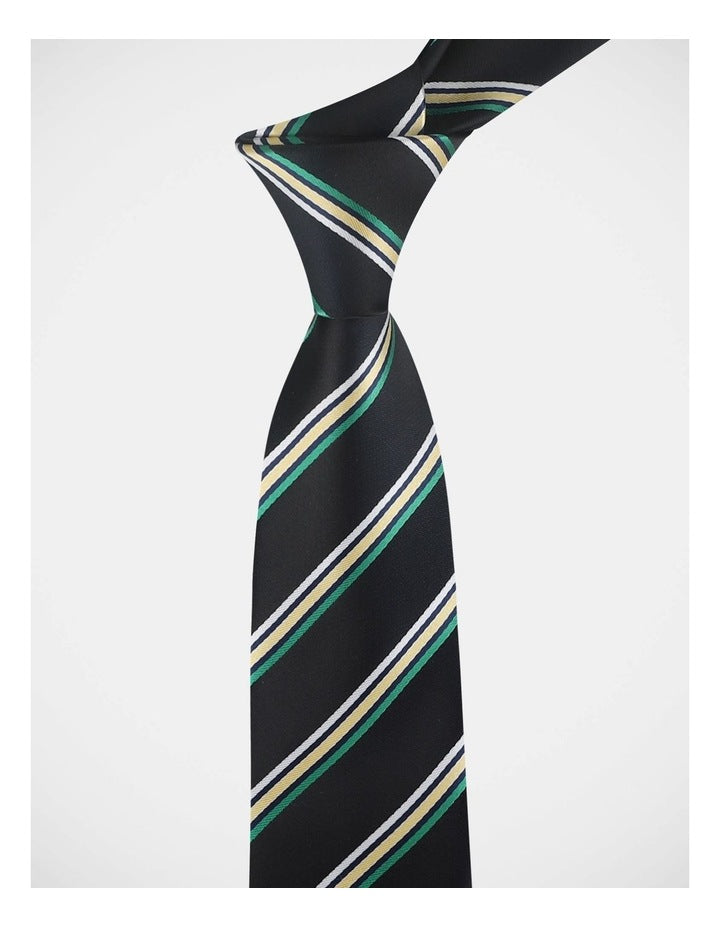 Stripe Tie in Navy/Yellow