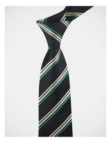 Stripe Tie in Navy/Yellow