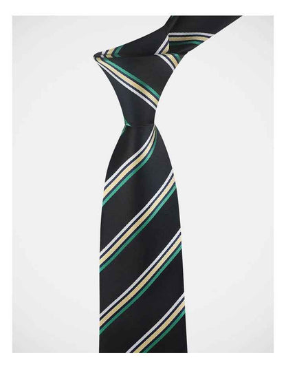 BLAQ STRIPE TIE NAVY/YELLOW