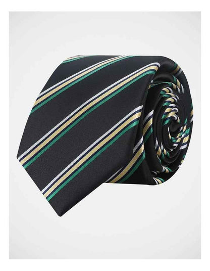 BLAQ STRIPE TIE NAVY/YELLOW