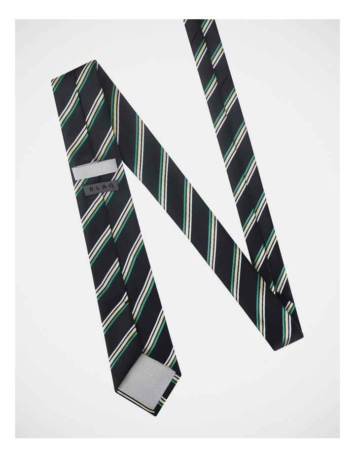 BLAQ STRIPE TIE NAVY/YELLOW