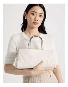 Audrey Satchel Bag in Vanilla