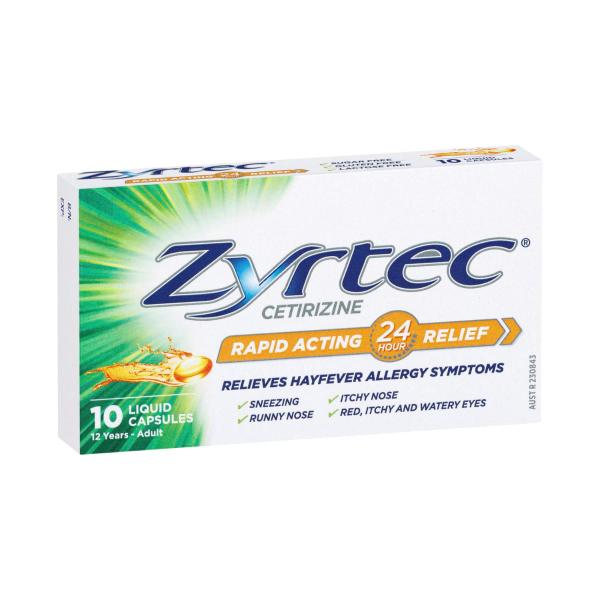 Rapid Acting Hayfever Allergy Relief Antihistamine Liquid Capsules