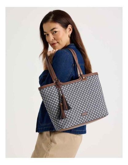 Meg Tote Bag in Navy Multi