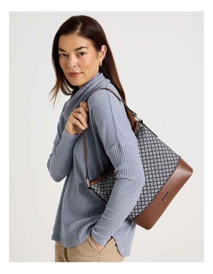 Meg Shoulder Bag in Navy Multi