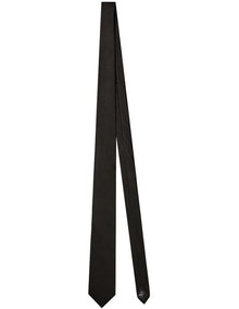 Dobby Silk Tie in Black