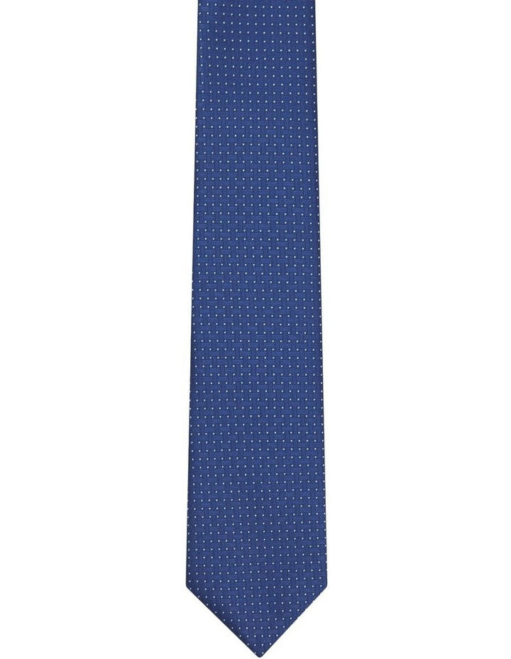 Geometric Interlocking Tie in Blue