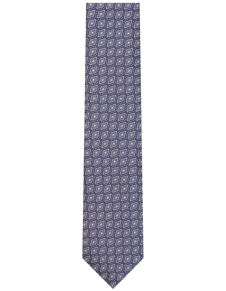 Geometric Detail Tie in Blue