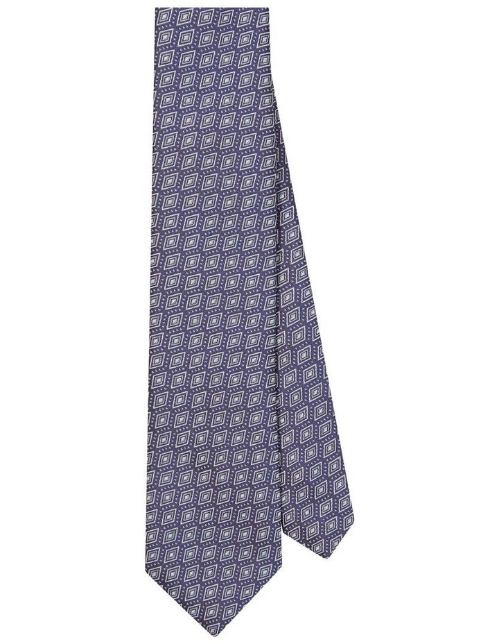 Geometric Detail Tie in Blue