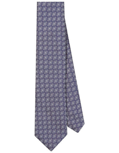 Geometric Detail Tie in Blue