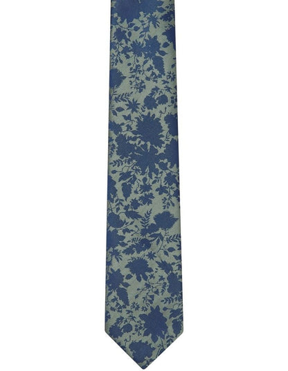 Dark Floral Tie in Green