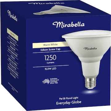 Mirabella LED Par38 Flood Light Es 15.0W Warm White each