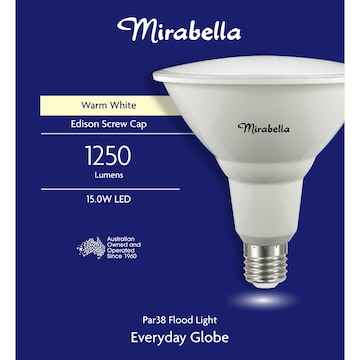 Mirabella LED Par38 Flood Light Es 15.0W Warm White each