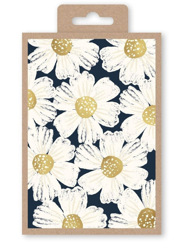 White Poppies on Black Note Cards Box of 10