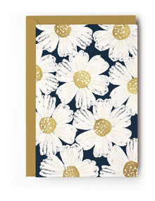 White Poppies on Black Note Cards Box of 10